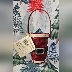 Longaberger Santa Elf Santa Belly Basket And Protector New With Tag